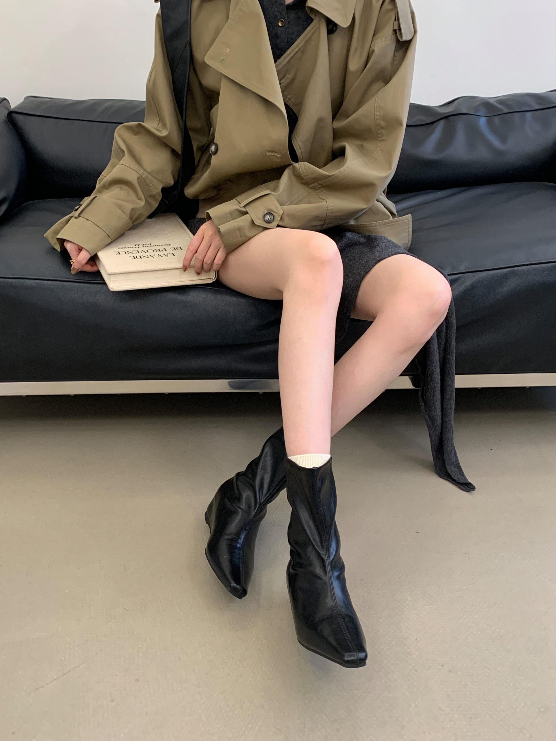 2026 New Autumn Winter Square Toe Chunky Heel Retro Korean Fashion Versatile Short Boots Slim Fit Boots - Image 3