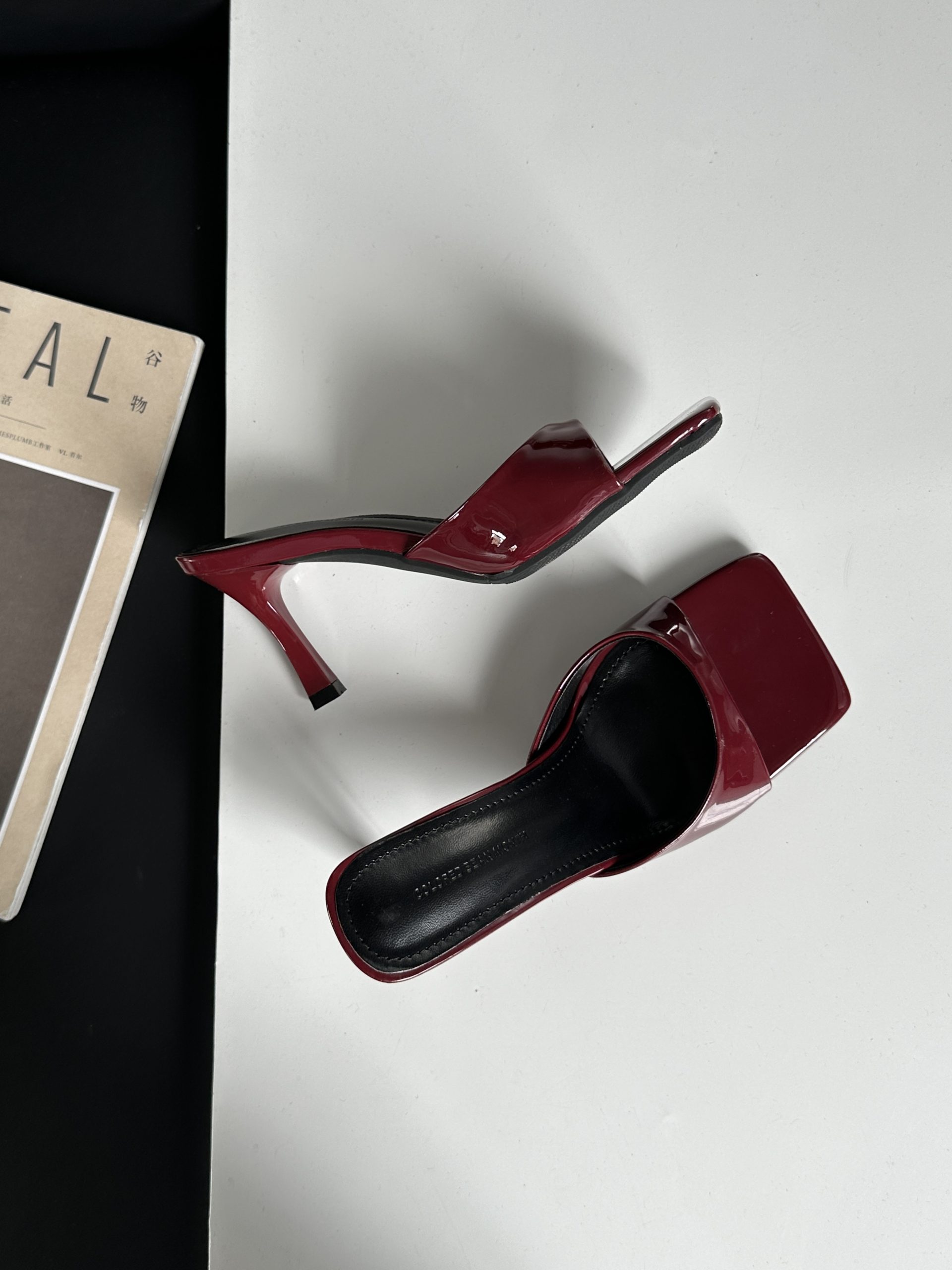 2024 New Summer Comfortable Square Toe Open Toe Thin Heel High Heel Sandals Slippers Fashion Women Shoes - Image 3