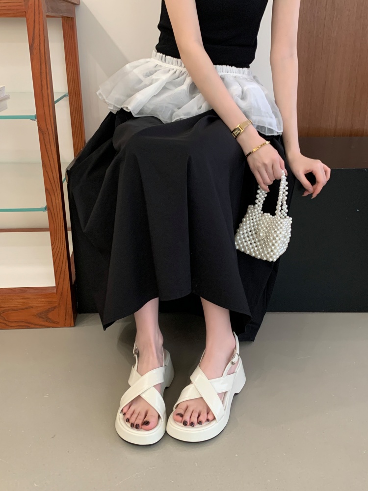 Fengda Women's Chunky Heel Platform Sandals Summer Sweet Cool Style Strappy Open Toe Slides - Image 3