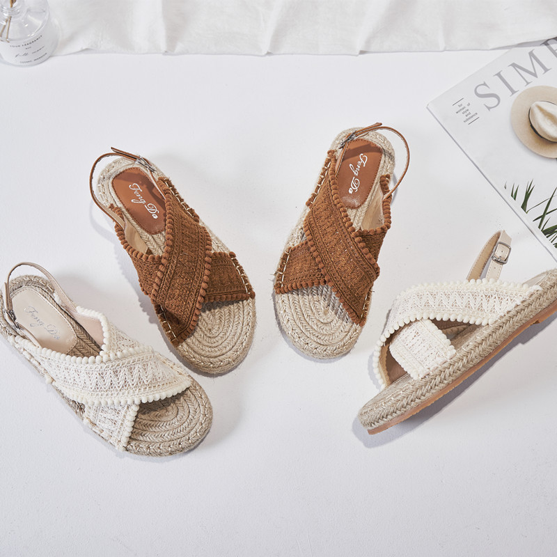 FENGDA Women's Thick Sole Straw Rope Fisherman Sandals 2026 New Roman Style with Buckle - Image 4