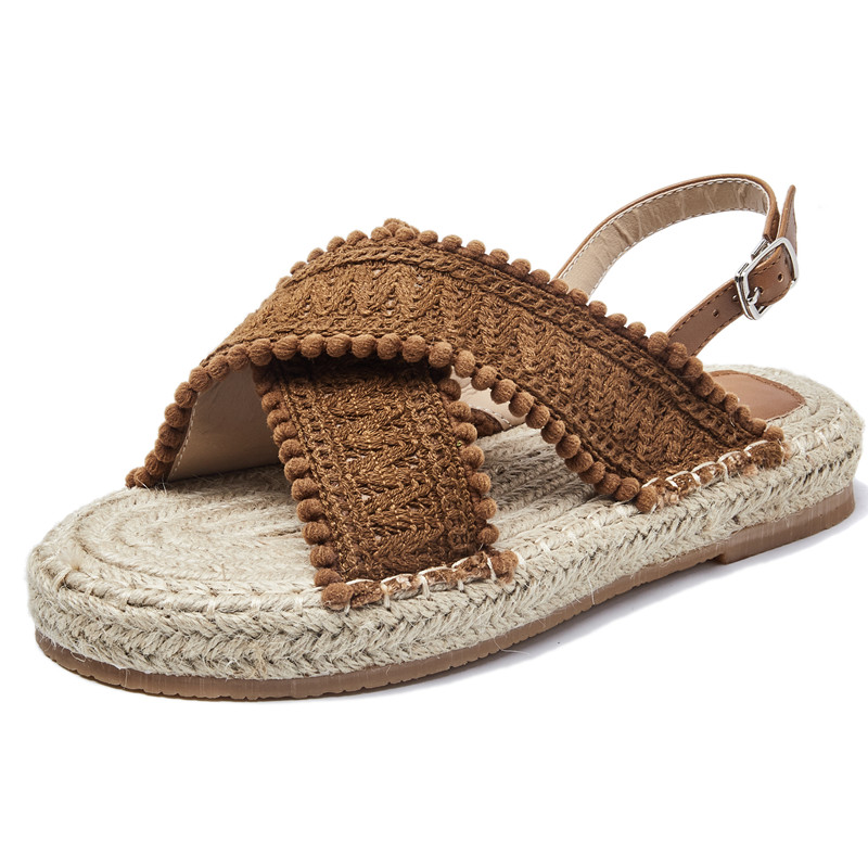 FENGDA Women's Thick Sole Straw Rope Fisherman Sandals 2026 New Roman Style with Buckle - Image 5