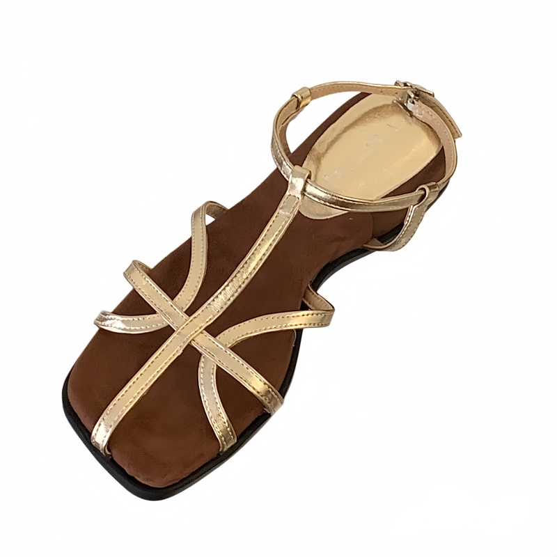 French Retro One-Strap Sandals Women 2026 New Summer Open Toe Wedge Cross Strap Fairy Style Roman Shoes - Image 5