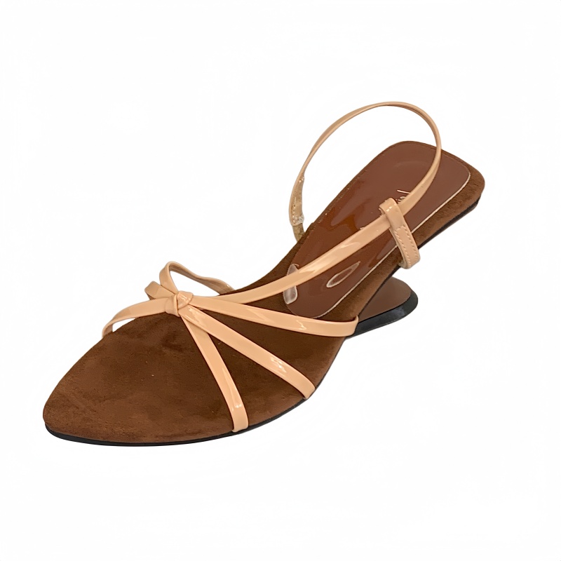 French Wedge Open Toe Ankle Strap Sandals Fairy Shoes Summer Dress Thin Strap Roman Shoes - Image 5