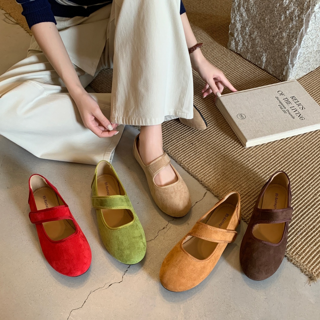 Mary Jane Shoes Women 2026 Summer Magic Tape Low Top Shoes Light Luxury French Style