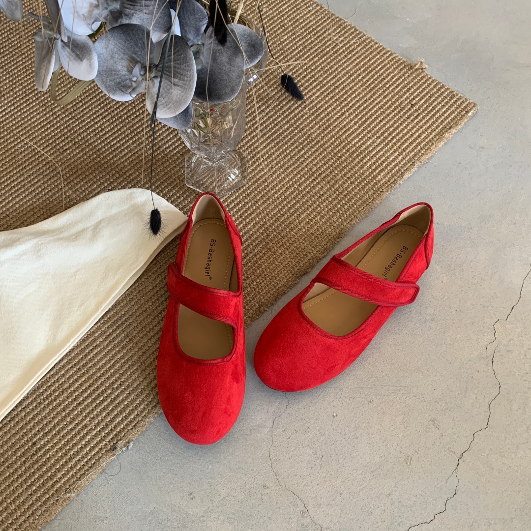 Mary Jane Shoes Women 2026 Summer Magic Tape Low Top Shoes Light Luxury French Style - Image 3